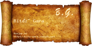 Bitó Gara névjegykártya